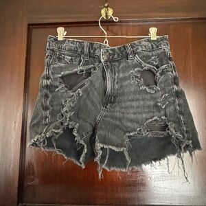 American Eagle Outfitters Ripped Gray Jean Shorts
